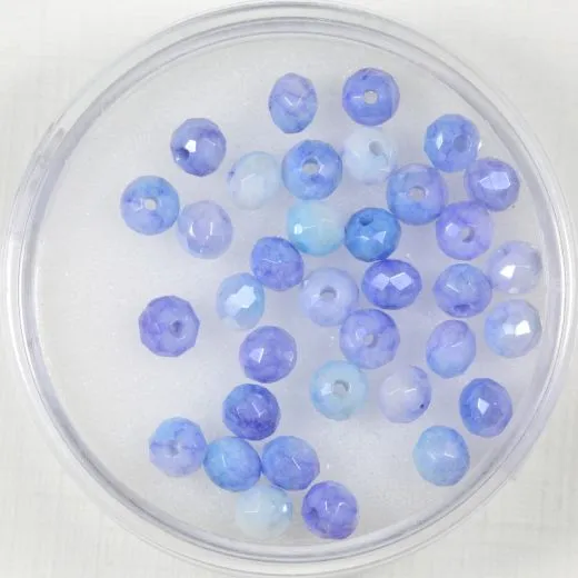 Glasschliffperlen 4mm hellblau ton mix