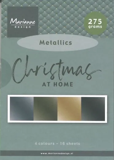 Marianne Design Paperpad A4 Christmas at home - metallics