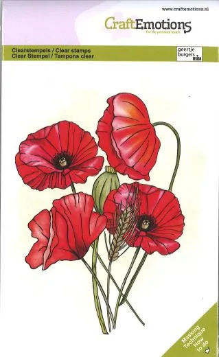 Craft Emotion Clear Stamp A6 - Mohnblumen