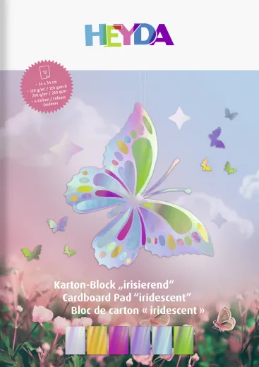 Karton-Block „Irisierend“ | 24�34 cm, 12 Blatt