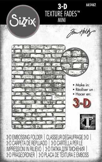 Sizzix 3-D Texture Fades Embossing Folder - Mini Brickwork by Tim Holtz