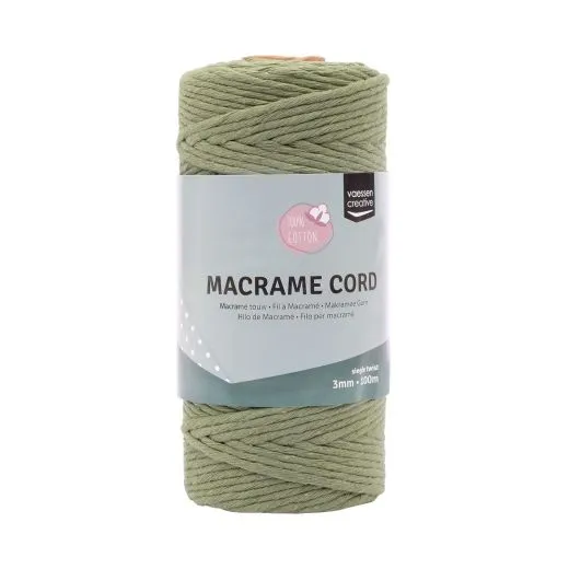 Makramee Garn 3mmx100m Olivgr�n