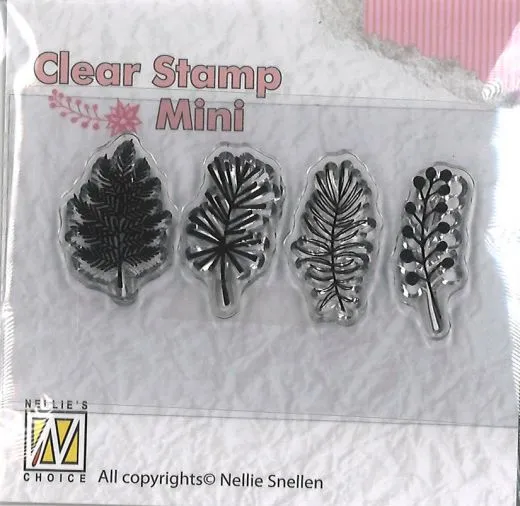 Nellies Choice Clear Stamp Mini - Christmas Branches 1