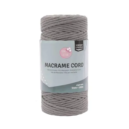 Makramee Garn 3mmx100m Dunkelgrau