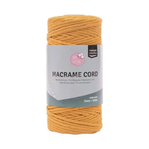 Makramee Garn 3mmx100m Ockergelb