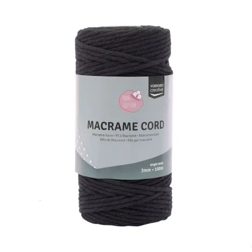 Makramee Garn 3mmx100m Schwarz