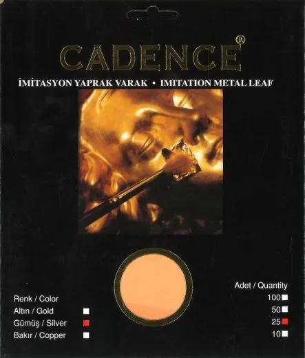 Cadence Blattmetall silber 25 Blatt 16x16cm