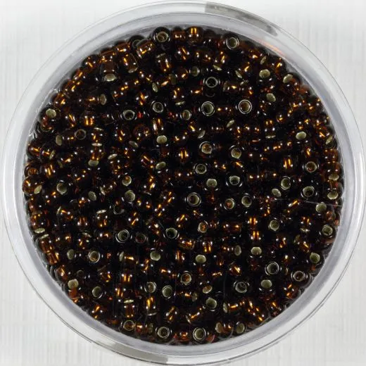 Pracht Rocailles 2,6mm Silbereinzug dunkelbraun 17g