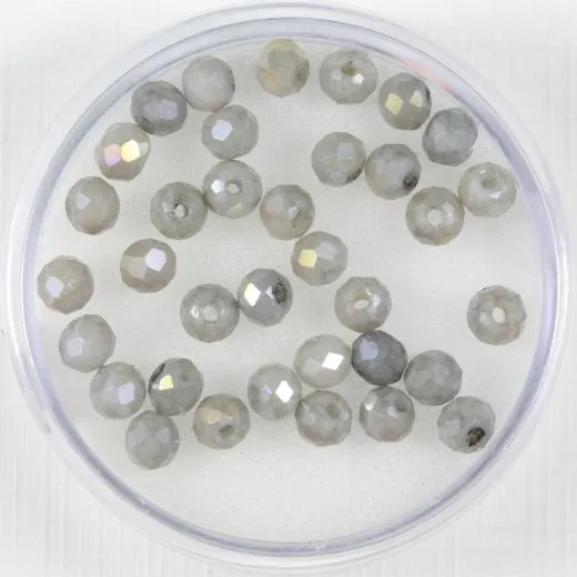 Glasschliffperlen 4mm grau ton mix