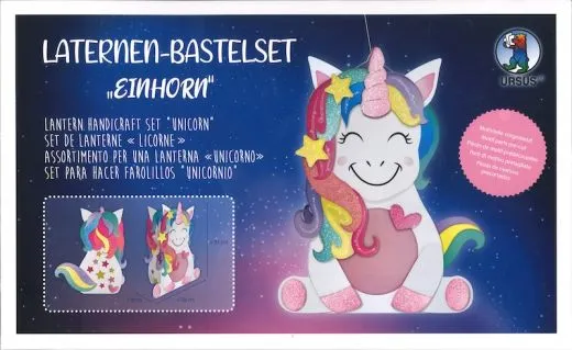 Laternen-Bastelset Motiv Einhorn