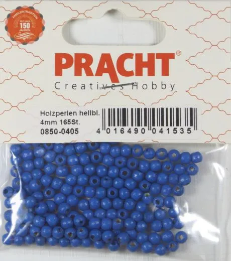Pracht Holzperlen 4mm 165St hellblau