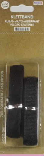 Glorex Klettband 16mm 50cm schwarz