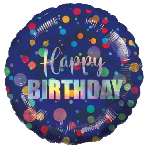 Folienballon Happy Birthday Party Dots 43cm