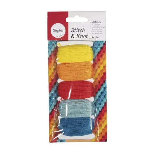 Rayher Baumwoll-Garn Stitch & Knot regenbogen