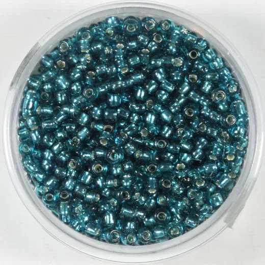 Pracht Rocailles 2,6mm silbereinzug petrol