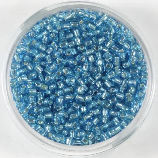 Pracht Rocailles 2,6mm silbereinzug saphir