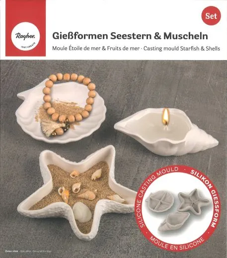 Silikon Gie�formen Set Seestern+Muscheln