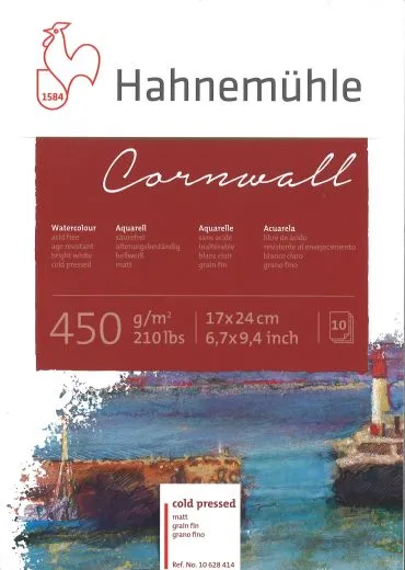 Hahnem�hle Cornwall Aquarell-Block 17x24cm cold pressed matt