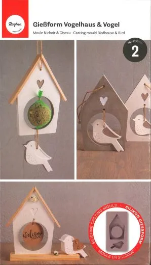 Silikon Gie�form Vogelhaus + Vogel