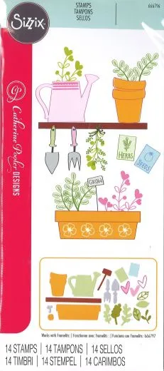 Sizzix Clear Stamps Set 14PK - Greenhouse Finds By Catherine Pooler
