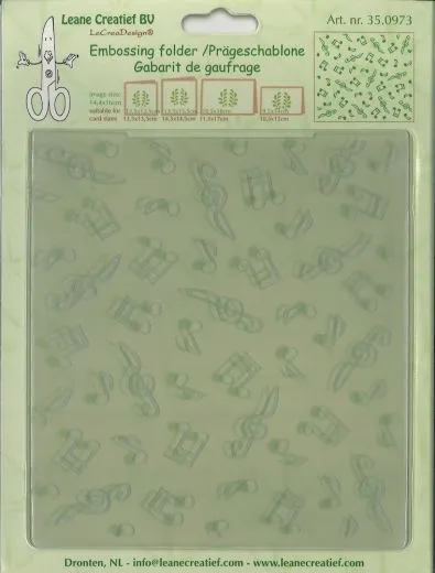 Embossing Folder Background Musical Symbols