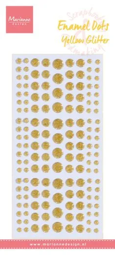 Decoration Enamel Dots - yellow glitter 156 St�ck selbstklebend