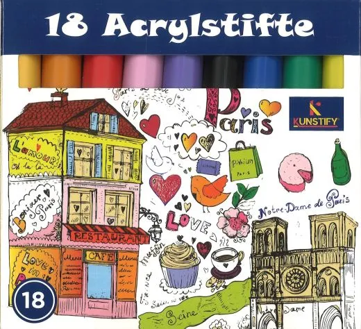 Acrylstifte 18 Farben - Markerset 2mm