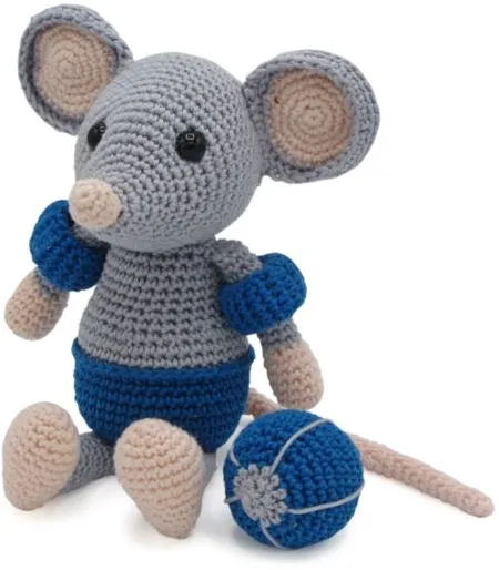 Amigurumi H�kelset Eddy Mouse 20cm