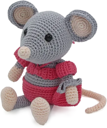 Amigurumi H�kelset Daisy Mouse 20cm