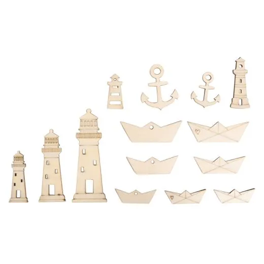 Holz Boote,Leuchtturm & Co, natur