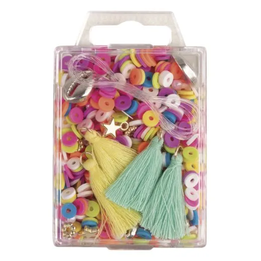 Heishi Perlen Set aus Polymer-Ton regenbogen
