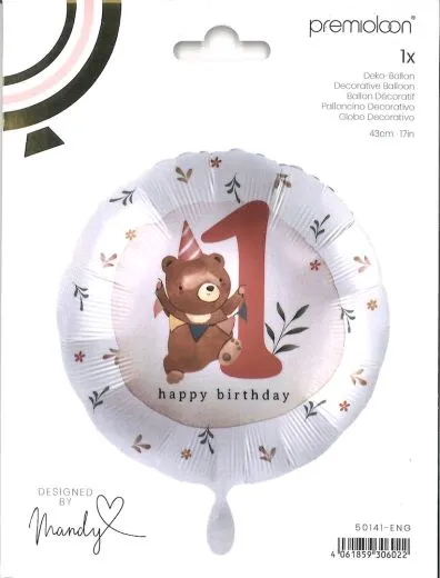 Folienballon Happy Birthday 1 B�r