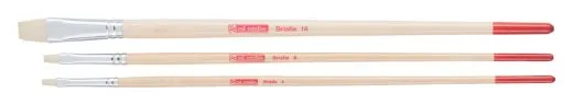 �l- und Acrylpinselset 3 Flach - Schweineborsten lang