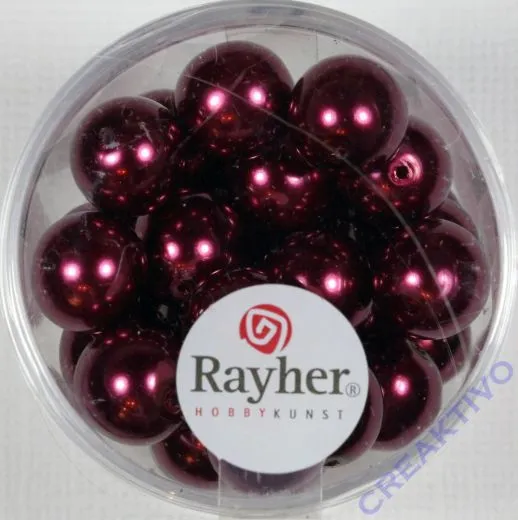 Renaissance Glaswachsperlen, 10 mm � bordeaux