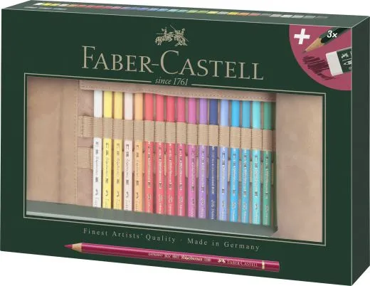 Polychromos Farbstift Stifterolle, gef�llt, 34-teilig