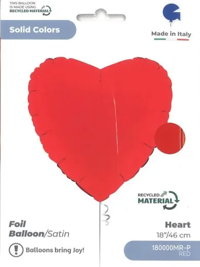 Folienherz satin red 46cm