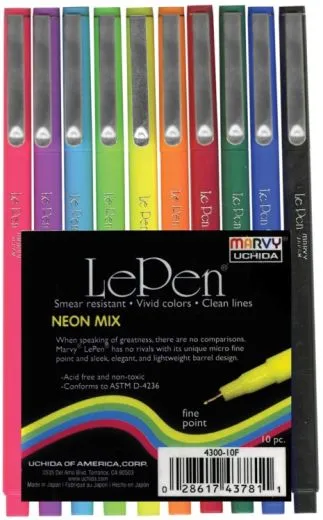 Le Pen Fineliner Set Neon 0,3mm 10 St�ck