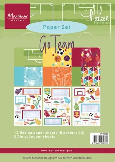 Marianne Design paper Set - Go Team by Marleen