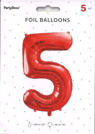 Folien-Ballon 5 rot 86cm