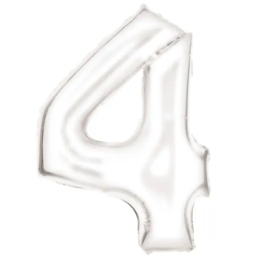 Folien-Ballon 4 Silk Lustre White 86cm