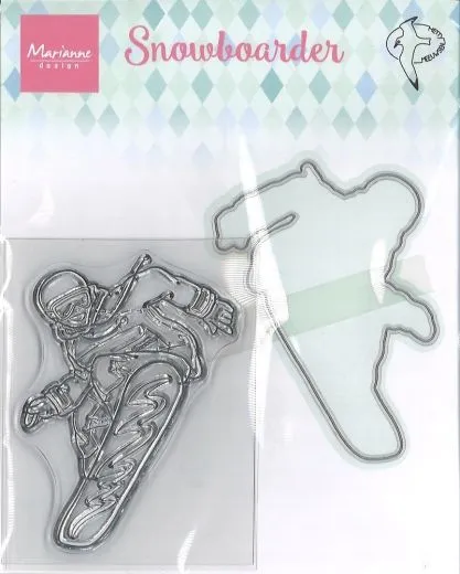 Marianne Design Stanze und Silikonstempel - Snowboarder