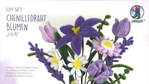 DIY Set Chenilledraht Blumen lila