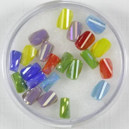 Glasperlen hell multi 7x4mm 22St.