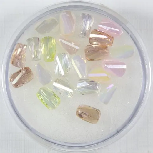 Glasperlen rosa gelb ton 7x4mm 22St.