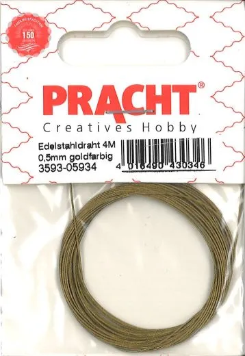 Edelstahldraht 4m 0,5mm goldfarbig