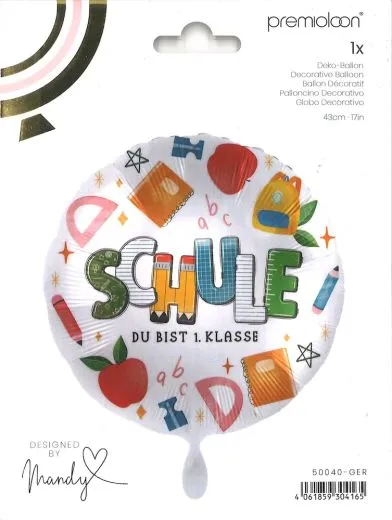 Folienballon Schule - Du bist 1. Klasse