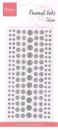 Decoration Enamel Dots - silver glitter 156 St�ck selbstklebend