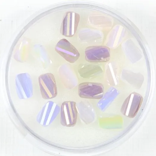 Glasperlen lila-rosa-gelb ton 7x4mm 22St.