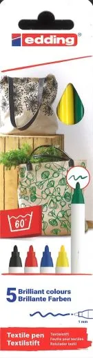 EDDING 4600 TEXTILMARKER 5ER-SET Grundfarben