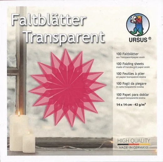 Faltbl�tter transparent 14x14cm eosin